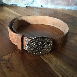 Vintage Western Tooled Belt Adult Small